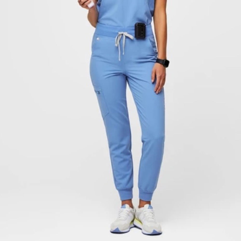 FIGS- HW Zamora joggers with yoga waistband in ceil blue